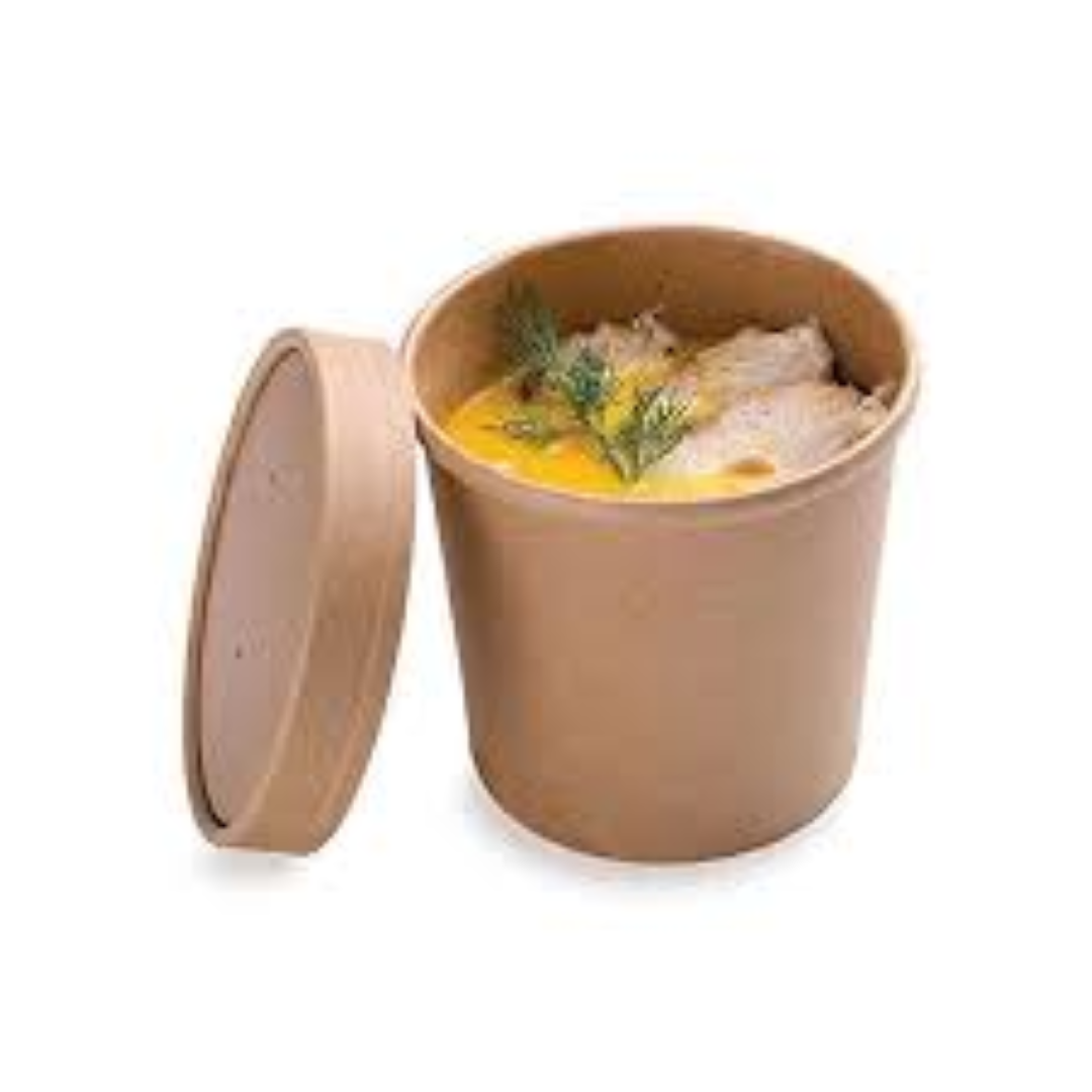 KRAFT SOUP CUP+LID 5PCS 500ML